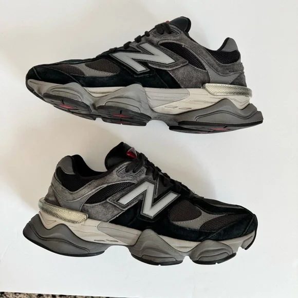 New Balance 9060 Black and Gray Sneakers - Picture 6 of 10